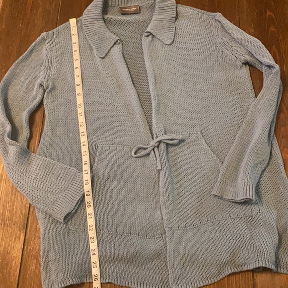 Wooden Ships Knit Tie Front Light Blue Cardigan - Picture 6 of 11